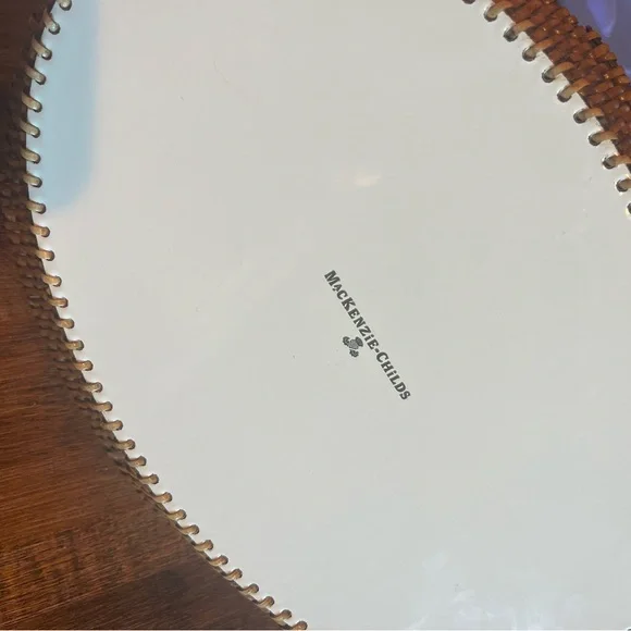 Mackenzie-Childs Woven Basket with Checkered Ceramic Base - Picture 2 of 8